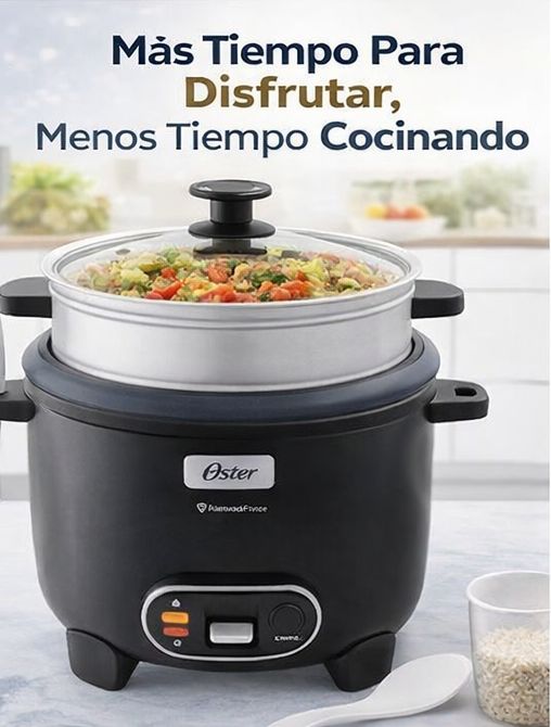 Arrocera 15 Tazas 3 en 1 con Sofrito y Vaporera - Antiadherente DiamondForce CKSTRC15DFBLK