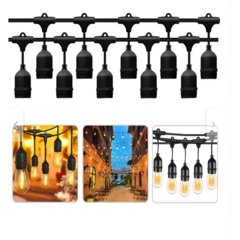 Guirnalda Luces Vintage Colgante 40 Bombillas 20 metros LED Jardin