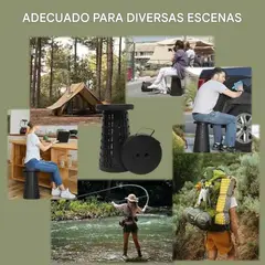 GENERICO - Taburete Banco Plegable Portátil Dia del Padre - Negro