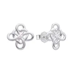 SANTORAL - Aretes Cruz Corazón Nudo - Plata