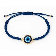 GENERICO - Pulsera Tejida Azul Ojo Turco Ajustable Unisex Mujer