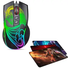 MICRONICS - Mouse Gamer Led 7b 12800dpi Dragon GM805 + Pad Mouse