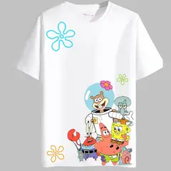 GENERICO - Polos Algodon Bob Esponja Peluche - Tallas 6 hasta XL