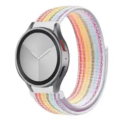 GENERICO - CORREA NYLON VELCRO PARA SAMSUNG GALAXY WATCH 7-6-5-4 FE ARCOIRIS