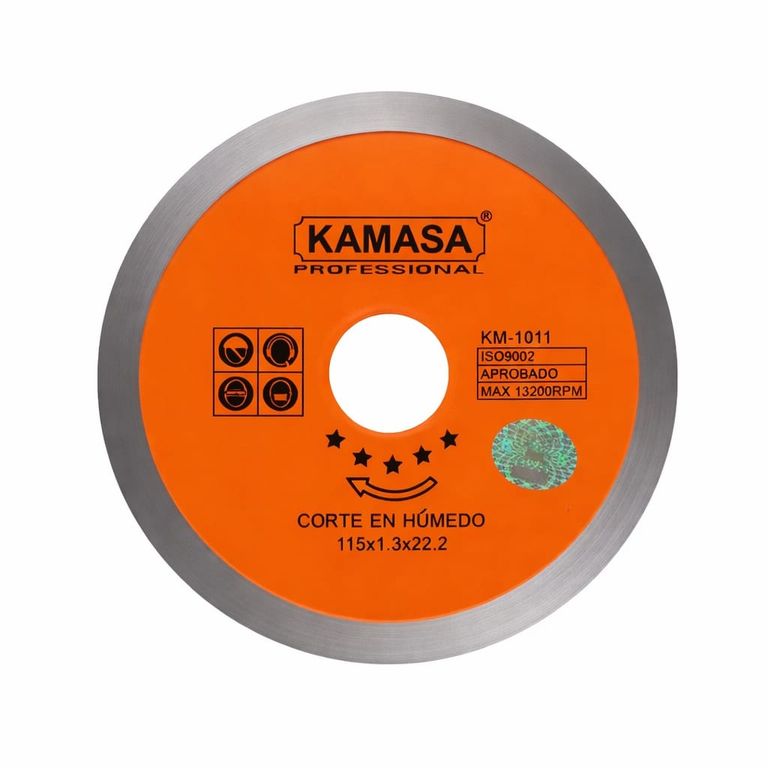 Disco Diamantado Naranja Continuo 115mm Corte Fino Porcelanato