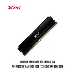 ADATA - MEMORIA RAM XPG GAMMIX D20 AX4U320016G16A-CBK20 16GB 1X16GB DDR4-3200 CL16