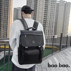 GENERICO - Mochila Cuero PU Hombre Mujer Unisex Mochila Negra Marron para Trabajo Universidad