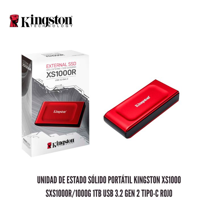 Unidad de Estado Sólido Portátil XS1000 SXS1000R/1000G 1TB USB 3.2 Gen 2 Tipo-C Rojo