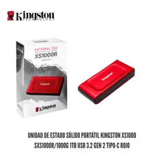 KINGSTON - UNIDAD DE ESTADO SOLIDO PORTATIL XS1000 SXS1000R-1000G 1TB USB 3.2 GEN 2 TIPO-C ROJO