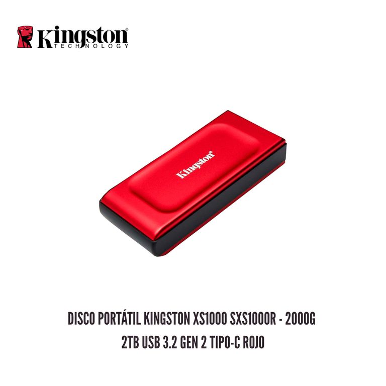 DISCO PORTATIL XS1000 SXS1000R - 2000G 2TB USB 3.2 GEN 2 TIPO-C ROJO