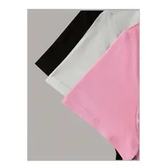 PEACE AND LOVE - Pack 3 Polos Manga Corta Blanco Negro Rosado Unisex Peace And Love.