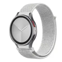 GENERICO - CORREA NYLON VELCRO PARA SAMSUNG GALAXY WATCH 7-6-5-4 FE BLANCO