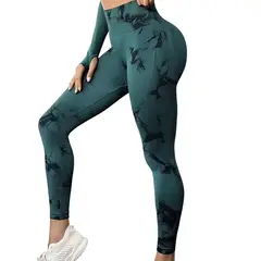 ROYAL PEACH APPAREL - Legging deportivo Tie Dye VERDE - Ropa deportiva malla mujer gym