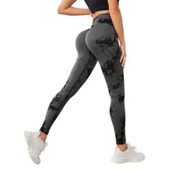ROYAL PEACH APPAREL - Legging deportivo Tie Dye GRIS OSCURO Ropa deportiva malla mujer gym