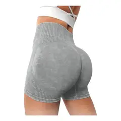 ROYAL PEACH APPAREL - Short deportivo efecto lavado GRIS - Ropa deportiva mujer washed