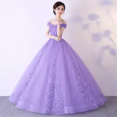 ARELYS - Vestido Mujer Princesa Quinceañera Lila Talla XS