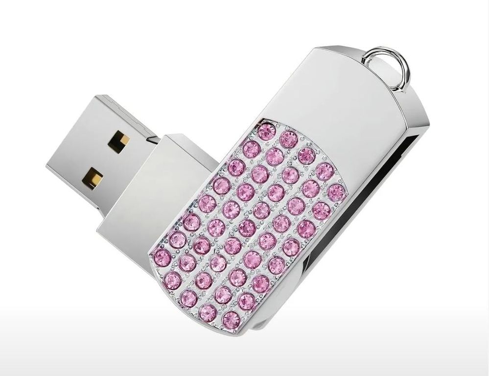 Memoria USB 128GB Rosado Cristales