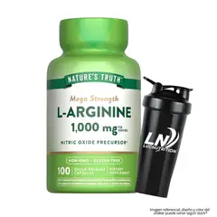 NATURE'S TRUTH - L-Arginine / Arginina en cápsulas 1000 mg - 100 Capsulas + Shaker
