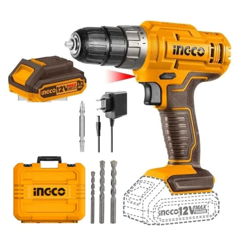 Taladro Atornillador Percutor CIDLI1228 12V + Kit