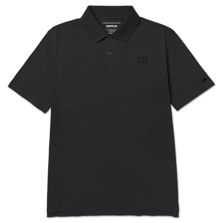 Polo Hombre Cat Logo Pique Negro