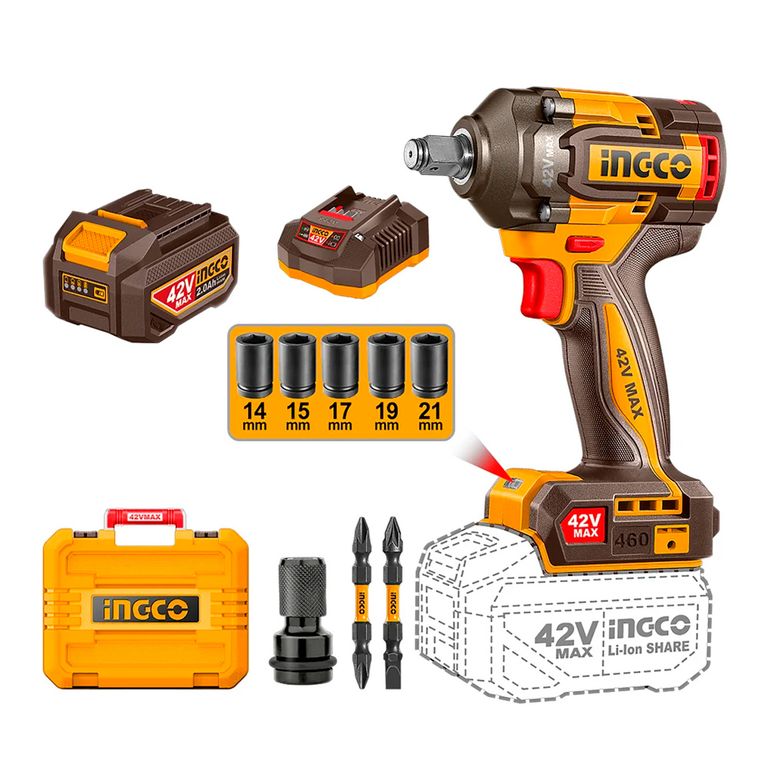 Llave de Impacto 12 460Nm 42V Brushless 2Ah CIWLI42461