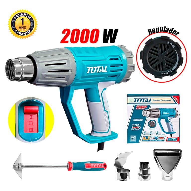 Pistola de Calor Aire Caliente TB20045 50-550°C 2000W Temperatura Variable Dobla Tubos