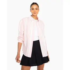 CONVERSE - Blusa Mujer Oversize Love Stripe Rosado