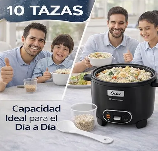 Arrocera 10 Tazas 3 en 1 con Sofrito y Vaporera - Antiadherente DiamondForce CKSTRC10DFBLK