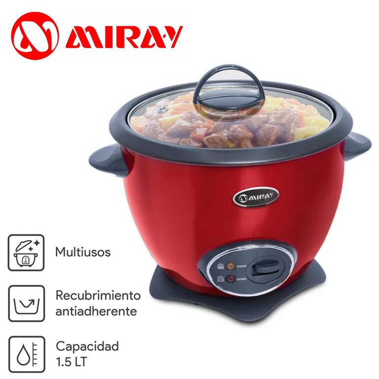 Olla Arrocera OM-T337R de 1.5 litros Rojo