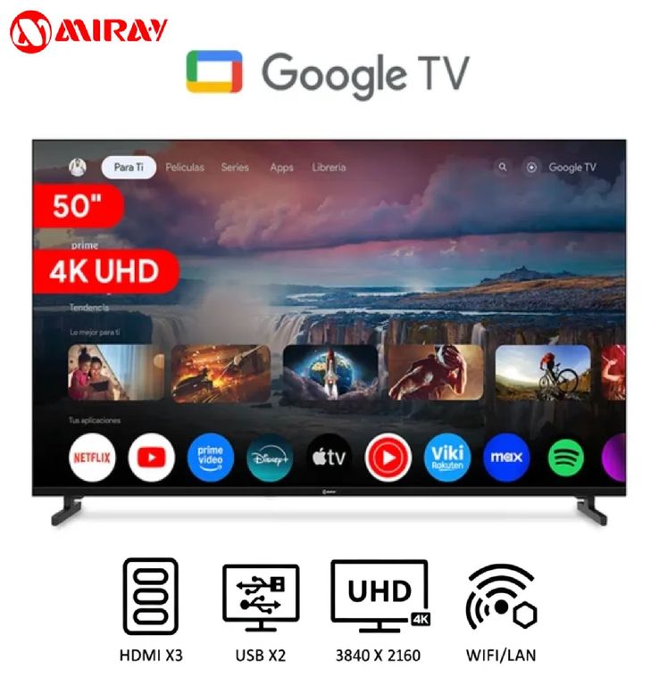 Televisor 50” 4K UHD MK50-E2000GBT Google TV LED - Negro