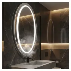 MAGIC - Espejo Led Elipse - Luz Blanca - 60 cm x 80 cm - Botón Antiempaño Digital