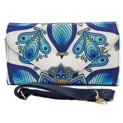CHULA TULUM - CARTERA MODELO CARTERON CON ESTAMPADO MANDALA REAL AZUL