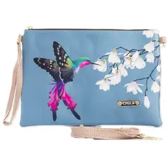 CHULA TULUM - CARTERA MODELO CLUTCH CON ESTAMPADO COLIBRI