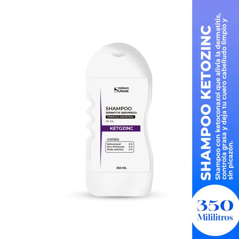 Shampoo Dermatologico Control de Dermatitis Ketoconazol 2% 350ML - Ketozinc