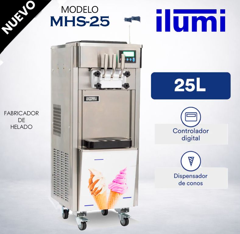 Máquina de helado soft de hasta 25 litros por hora MHS-25
