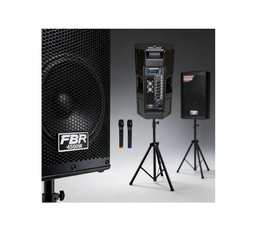 Parlante Amplificado De 2 Vias activo FBR ITALIA ART-915A + 2 microfono + tripode