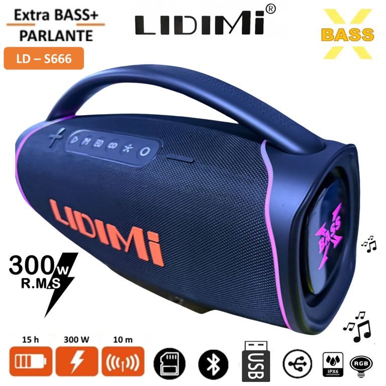 Parlante Portátil LD - S666 Bluetooth Super 300W