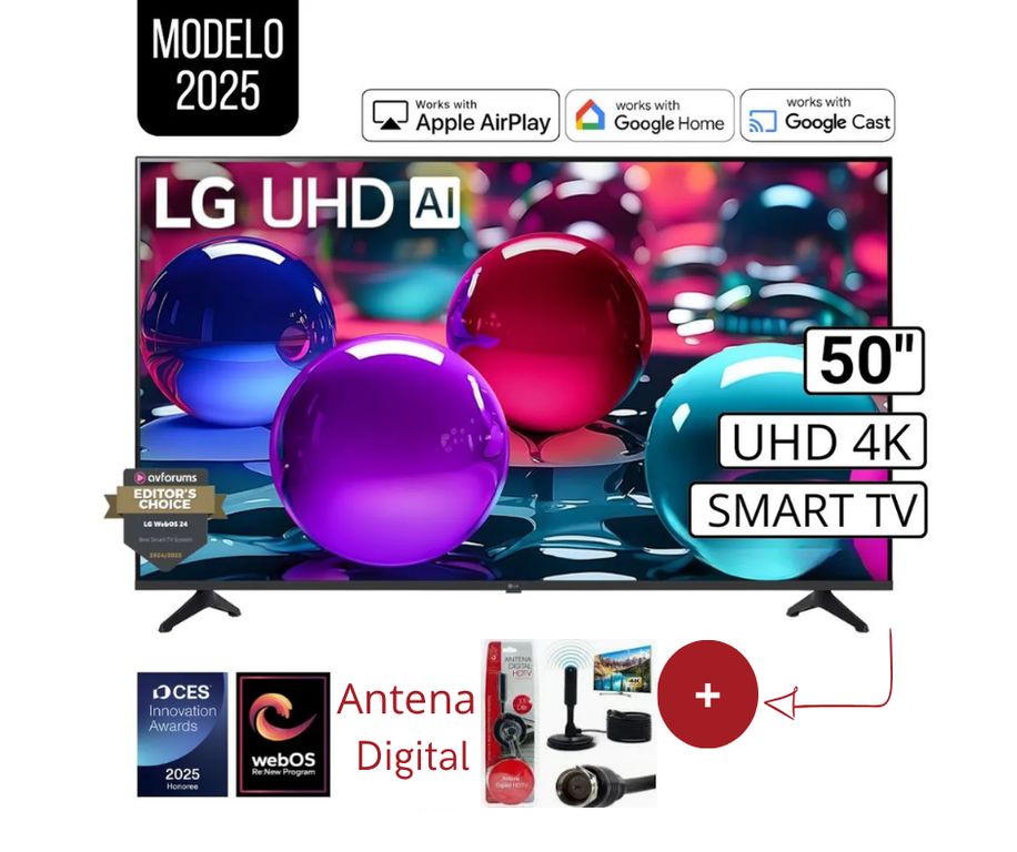 Televisor 50” UHD 4K Smart TV ThinQ AI 50UA7300 con Antena Digital