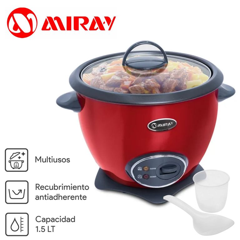Olla Arrocera OM-T337R Recubrimiento Antiadherente 1,2 kg Rojo