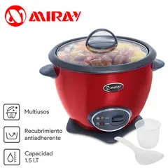 MIRAY - Olla Arrocera OM-T337R Recubrimiento Antiadherente 1,2 kg Rojo