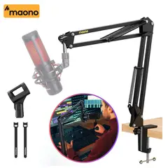MAONO - Brazo de Micrófono Articulado con Abrazadera de Escritorio para Podcasting, Transmisiones