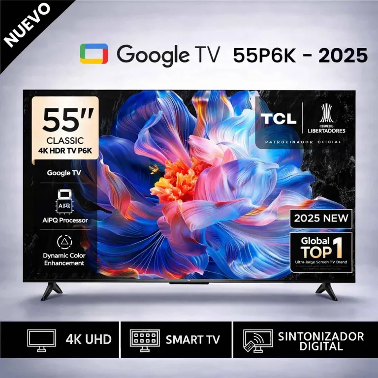 Televisor Smart TV 55 4K Google TV 55P6K Negro