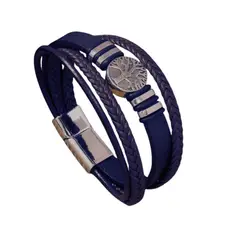 GENERICO - Pulsera de Cuero Trenzado para unisex MANDIOLA