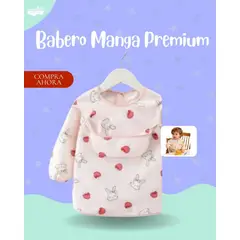 GENERICO - BABERO MANGA PREMIUN MODELO CONEJITA ROSA - PREMIUN