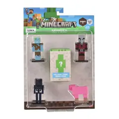 MINECRAFT - Set 5 Figuras Toppeez 6 Cm - Ahogado Con Figura Sorpresa