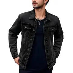 GENERICO - Casaca Jeans Hombre Plomo Frosted Corte Moderno Denim Premium Urban Frost 01