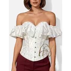 GENERICO - Corset Noir Romance con Mangas de Organza