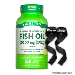 Nature'S Truth - Fish Oil 2000mg / Omega 3 - 250 Cápsulas + Straps