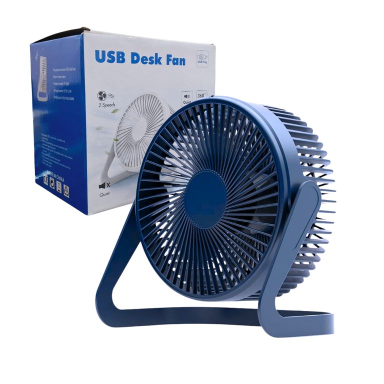 Ventilador de Escritorio Silencioso 19 CM YR-S602 - Azul Marino