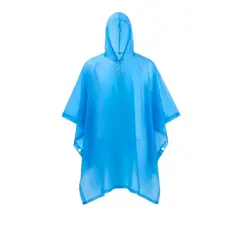 GENERICO - Poncho sin Mangas Cerrado con Capucha Ajustable y Botones Laterales EVA Azulino